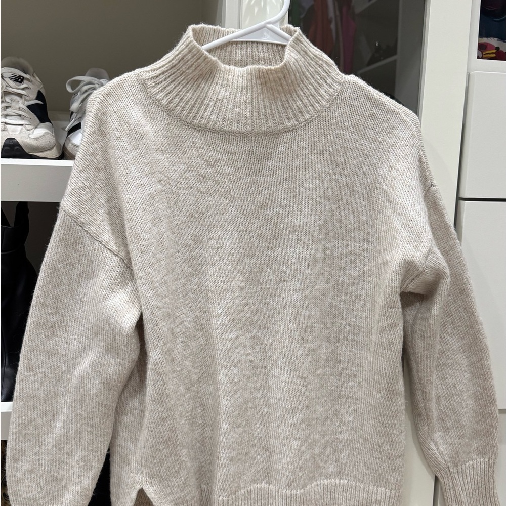 Topshop Cream Cowl Neck Sweater